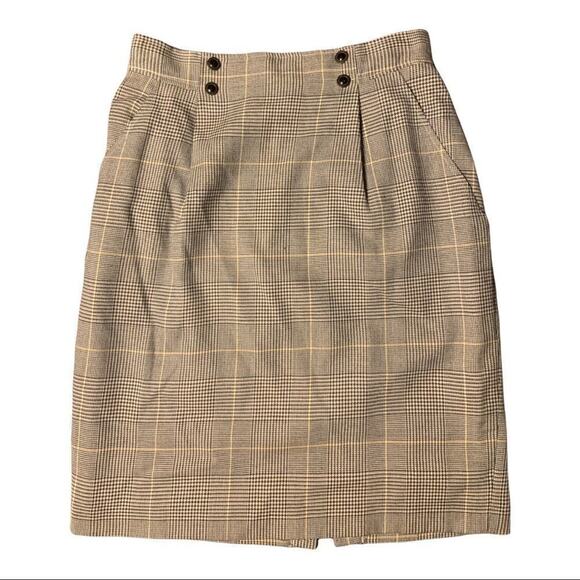 OBR vintage houndstooth plaid above the knee skirt! Retro, vintage and classic. - Picture 5 of 7